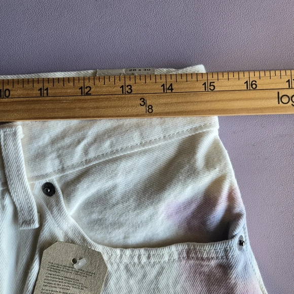 Levi’s White Tie Dye 501 Original Button Fly Jeans 28x30 Y2K Festival Grunge 90s - Picture 8 of 11